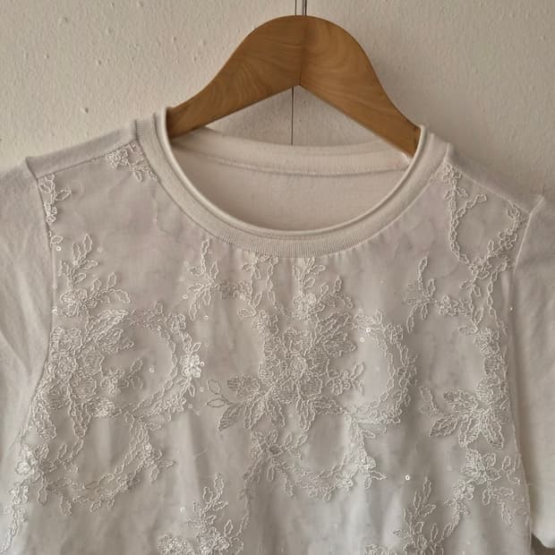 손정완 여성 비즈반팔티셔츠 85-92-160사이즈