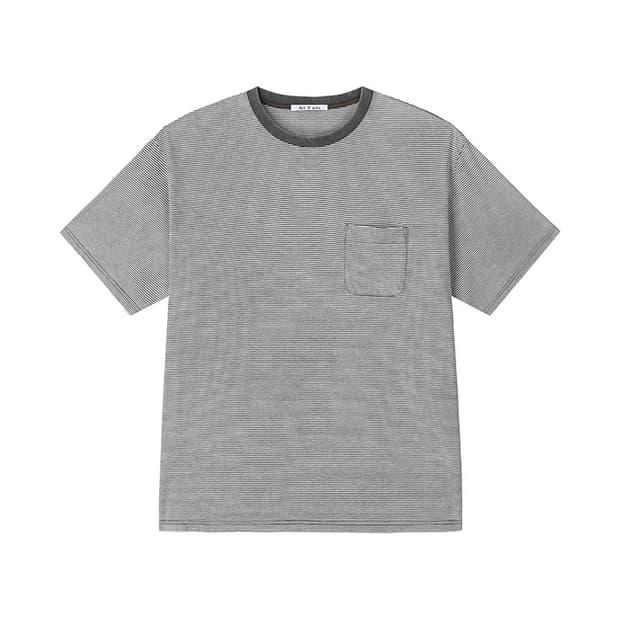 아트이프액츠 워시드 스트라이프 Pocket S/S Tee_Faded Ch