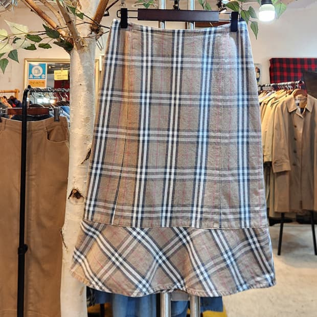 BURBERRY 버버리 런던 코튼 체크 스커트