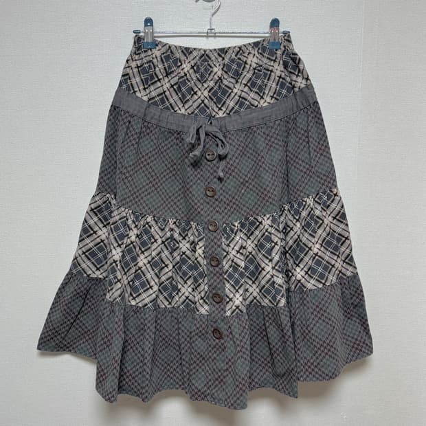 모리걸 대장 체크패치 스커트