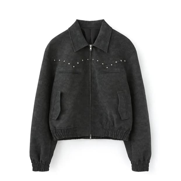 dnsr 리벳 웨스턴 자켓 블랙