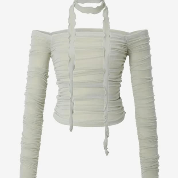 카키포인트 Shirring Scarf Top (yellowgreen)