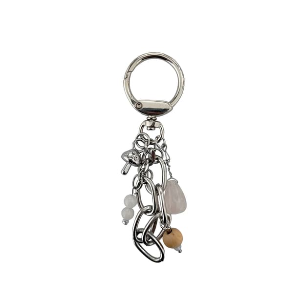 Silver mushroom keyring