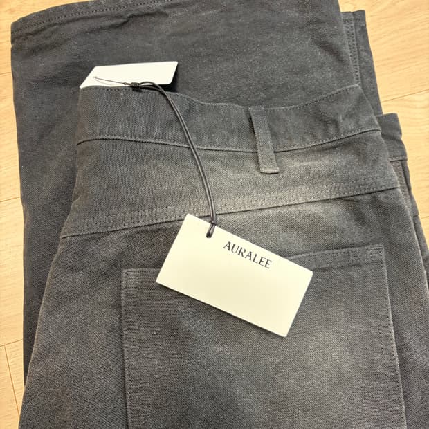 오라리 프러덕트 다이드 오가닉 코튼 덕 페인터 팬츠 페이디드 블랙