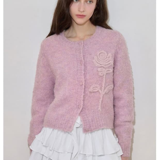 시눈 로즈 플라워 가디건