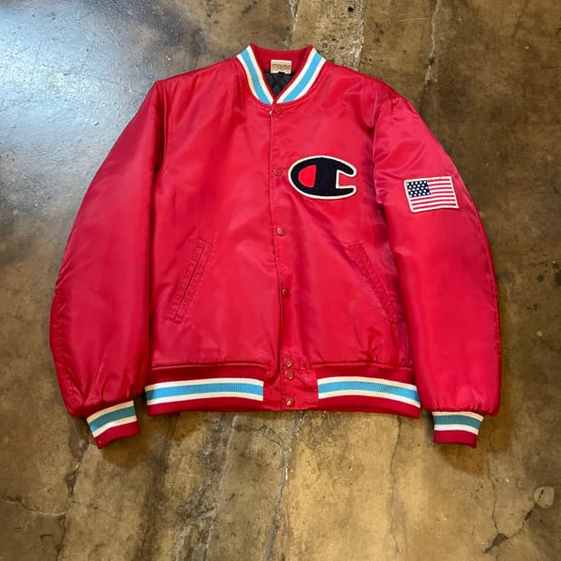 챔피온 USA 성조기 바시티 자켓 레드