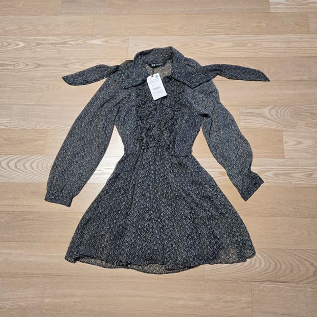 [xs/55] ZARA 자라 쉬폰 원피스 새상품