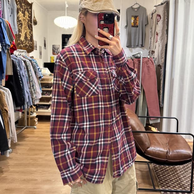 Salomon 살로몬 레드 체크 우븐 셔츠