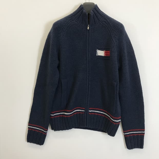 타미힐피거 빅플래그 코위찬 니트집업 [L]