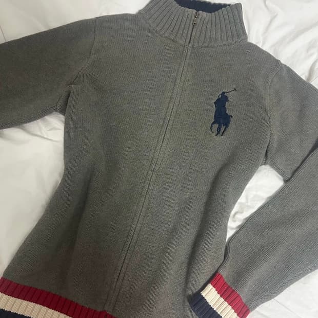 폴로 빅포니 니트집업
