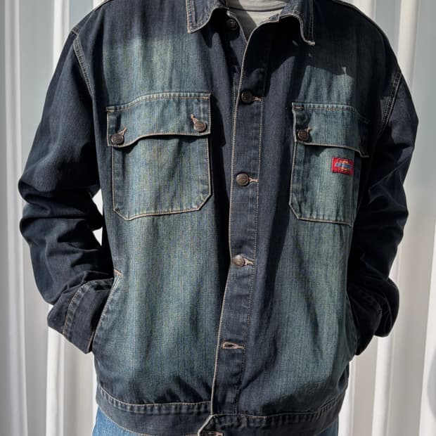 [XL]디키즈 USA 빈티지 페이드 데님 워크 자켓