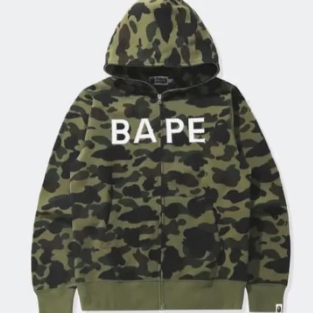 베이프 크리스탈 녹계 후드집업