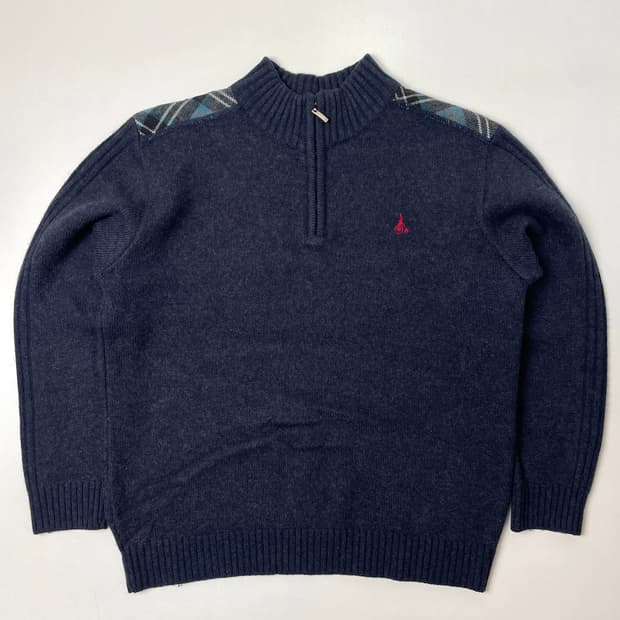 [택포] 빈폴 반집업 아노락 니트 네이비 L