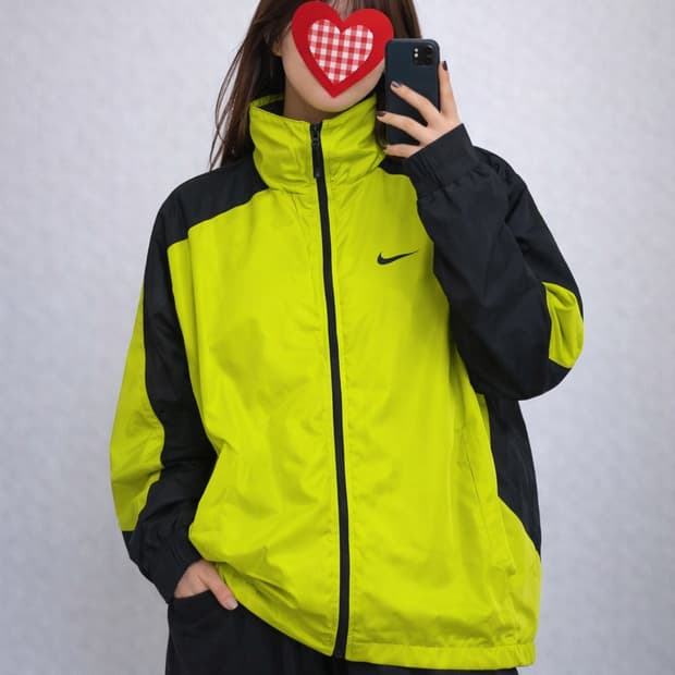 00s 나이키 네온 형광 바람막이 윈드브레이커 올드스쿨 빈티지