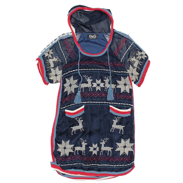 D&G Dolce & Gabbana 돌체앤가바나 시스루 노르딕 니트원피스