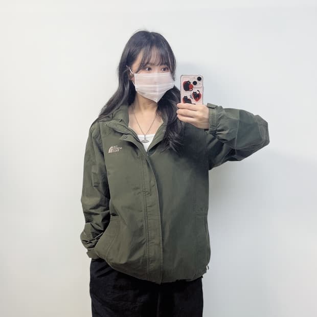 노스페이스 드라이벤트 바람막이 자켓 카키