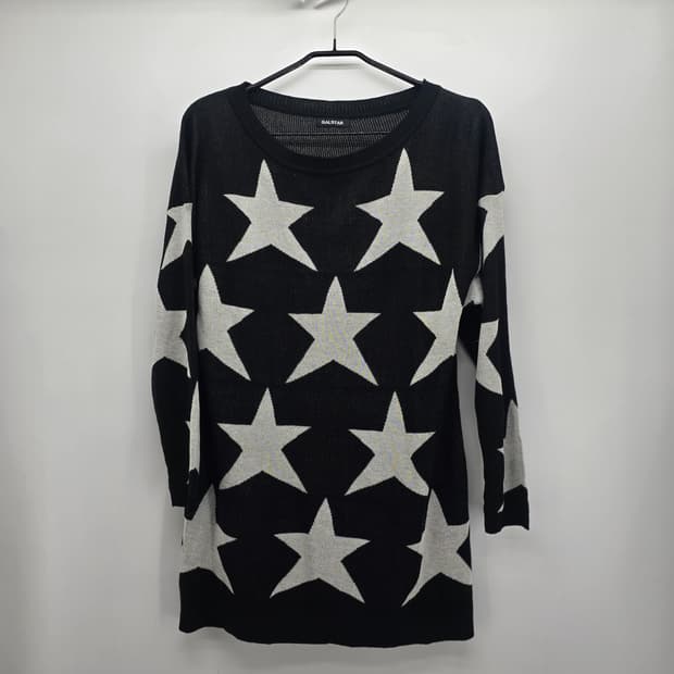 스타 패턴 롱 니트 (원피스)