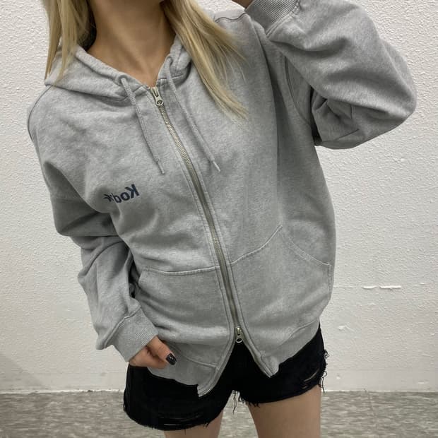 코닥 백 프린팅 그레이 후드집업 M