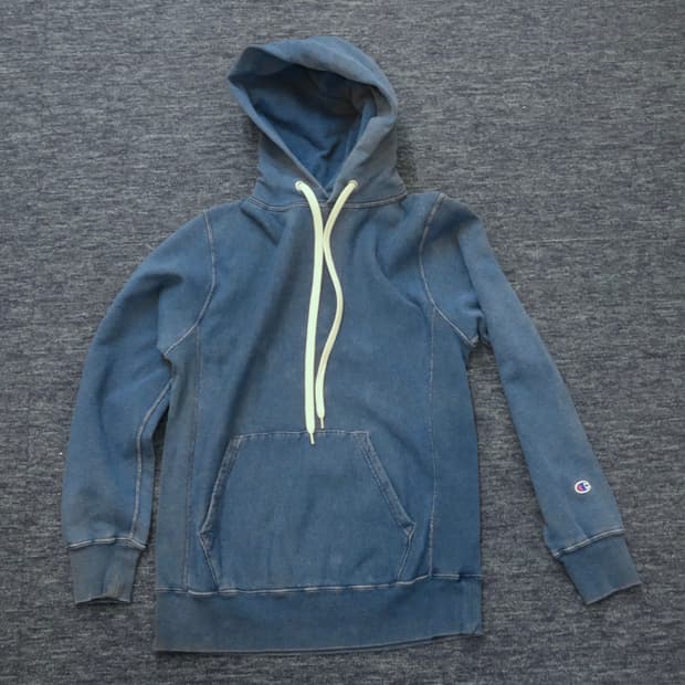 챔피언 리버스위브 후드 인디고