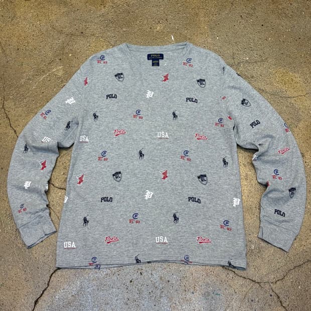 미국 빈티지 폴로랄프로렌 와플면 롱슬리브 긴팔티