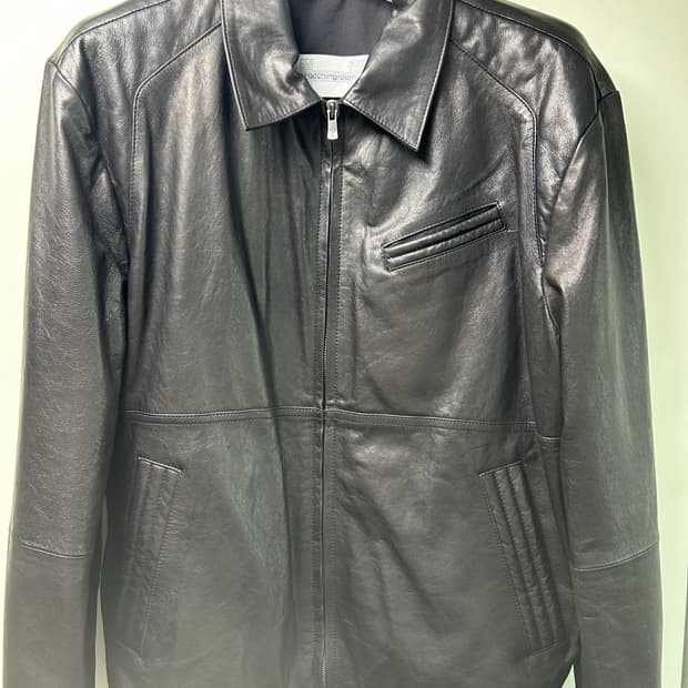 해칭룸 스티치 볼륨 레더 자켓