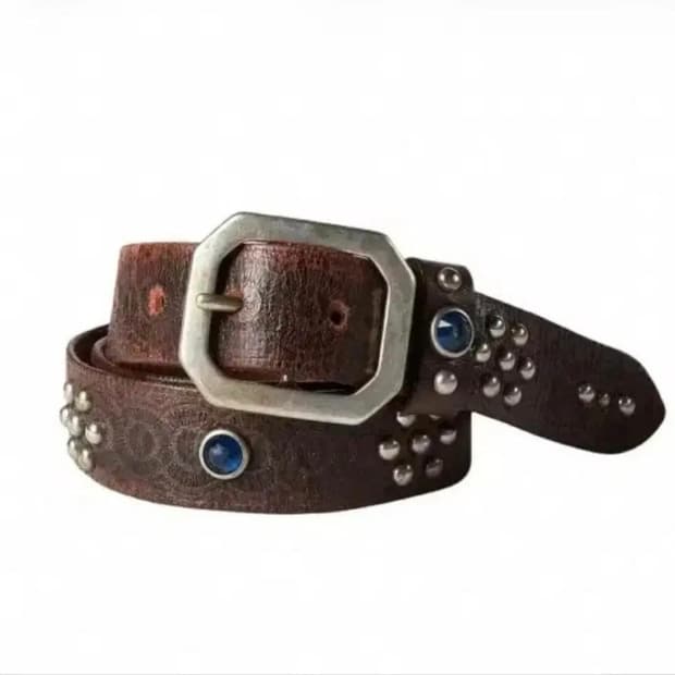 RRL 더블알엘 라스코 스터드 레더벨트 32
