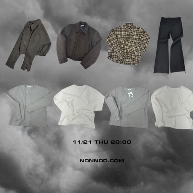 (1) 논노드 핑거홀 유넥 롱슬리브 티셔츠 그레이, 화이트