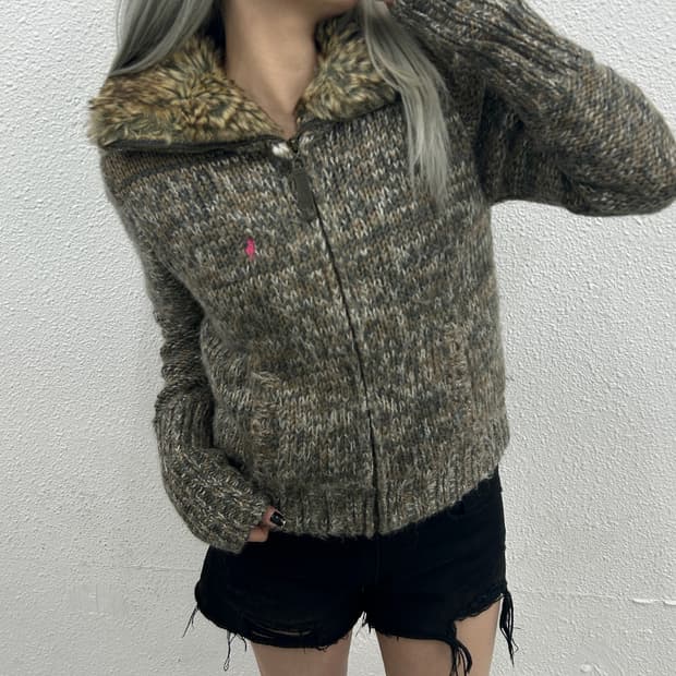 2000's 폴로 랄프로렌 핑크 포니 헤비울 울프죠