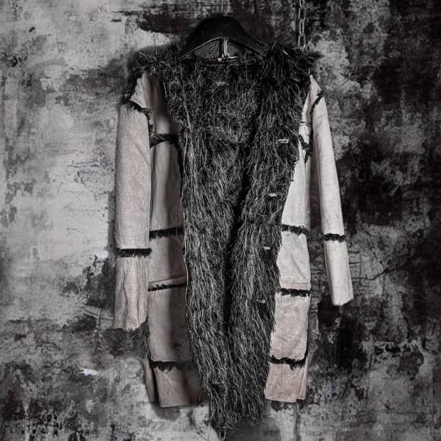 fur-lined patchwork coat