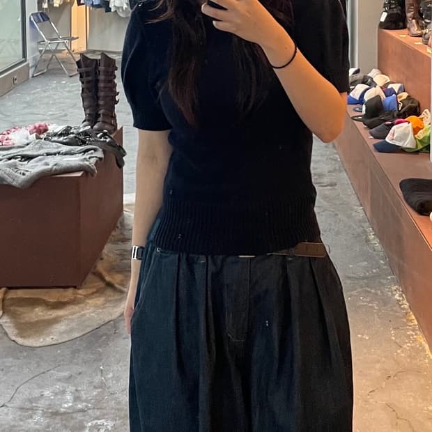 폴로 랄프로렌 버튼 반팔 코튼 니트 H695