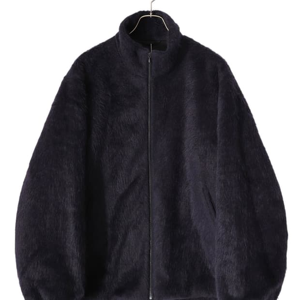 코모리 23aw 카멜 샤기 자켓 네이비 2사이즈