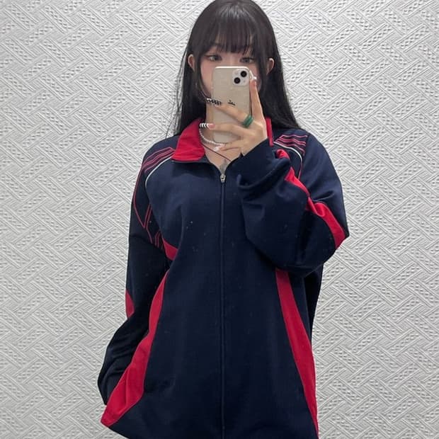 엄브로 올드스쿨 레트로 스포티 배색 져지 집업 105 C10653