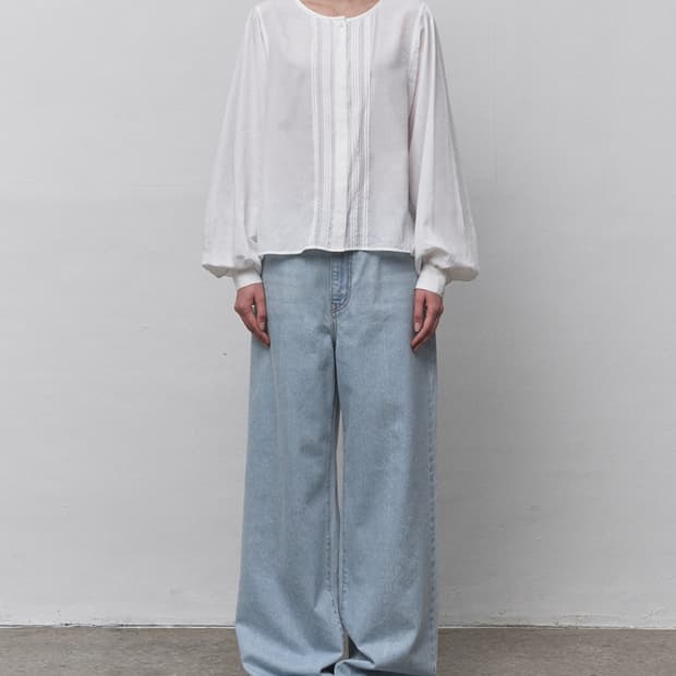 새상품 authentic wardrobe 와이드 데님 팬츠 연청