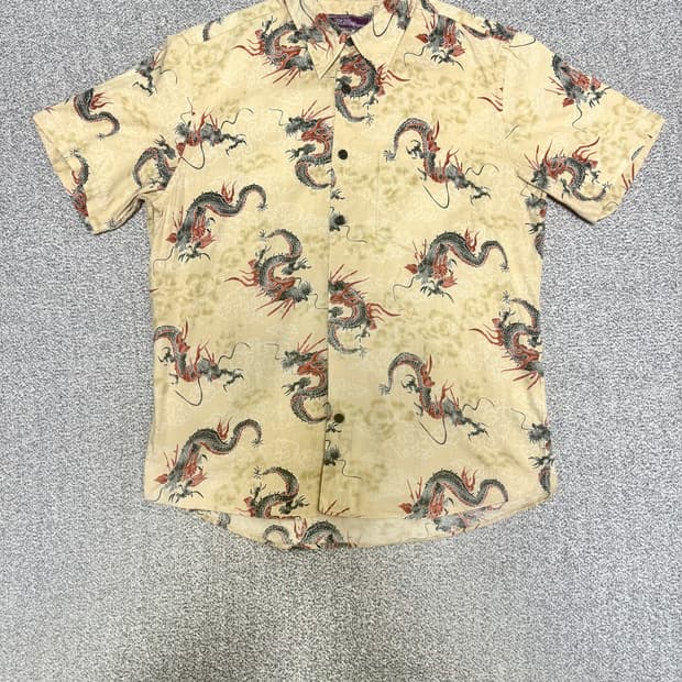 •Japanese Vintage 드래곤 패턴 반팔 셔츠