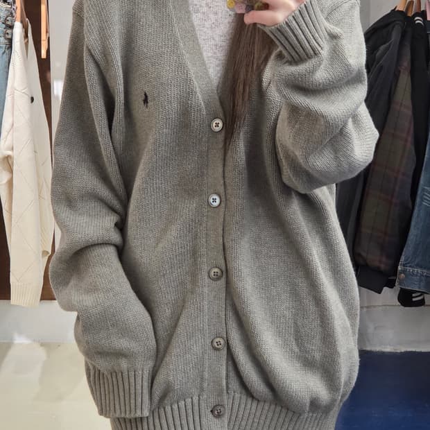 PRL 폴로 랄프로렌 그레이 코튼 가디건