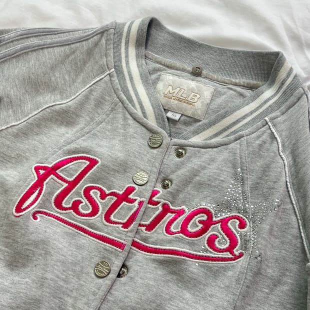 MLB 빈티지 여성 스타큐빅 점퍼 야구자켓