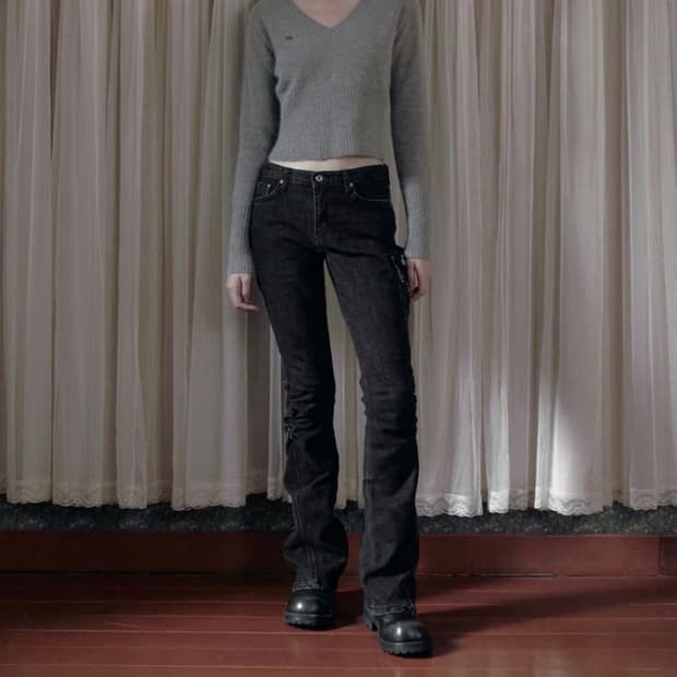 보헤미안서울 보헴서 SNOW WASHED LEG SHIRRING JEAN