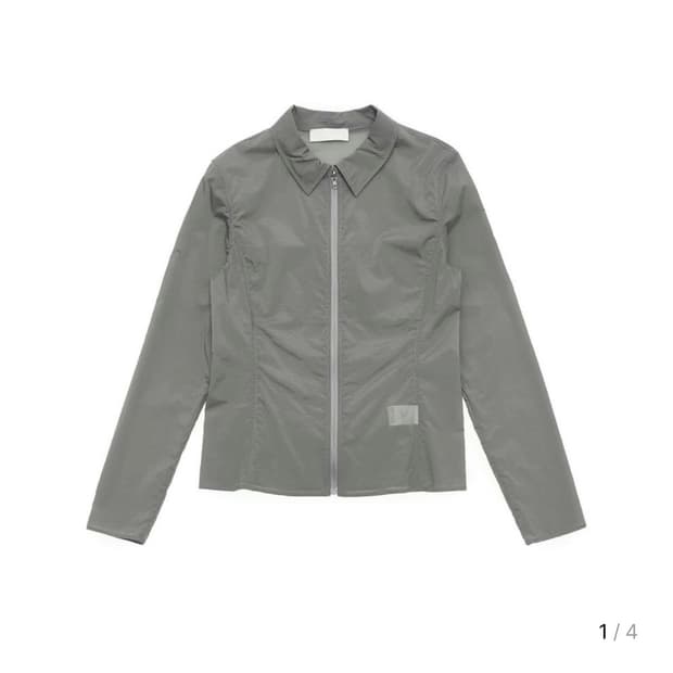 아모멘토 리버서블 스트레치 집업 셔츠 그레이