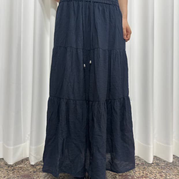 navy mori long skirt