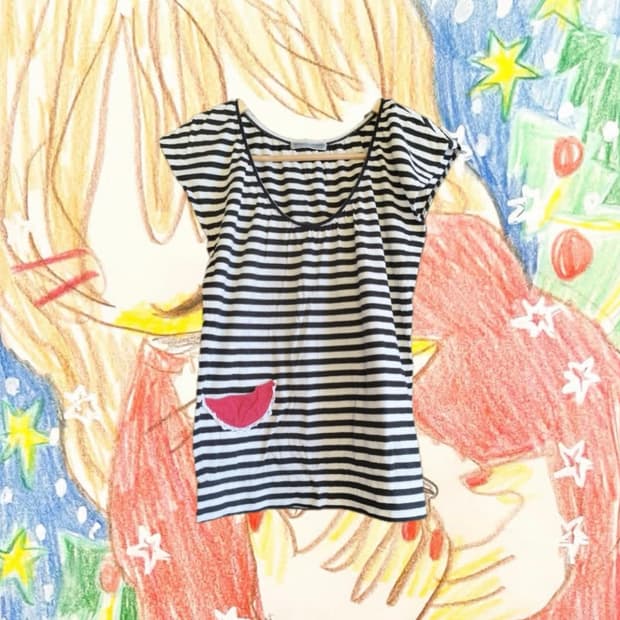 츠모리 치사토  스트라이프 티셔츠