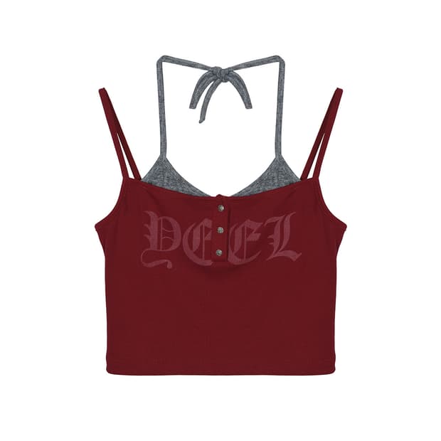 leey 홀터넥 슬리브리스 yeel