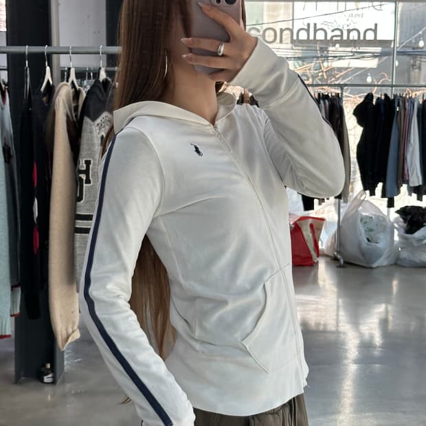 폴로랄프로렌 포니 넘버링 트랙 후드집업