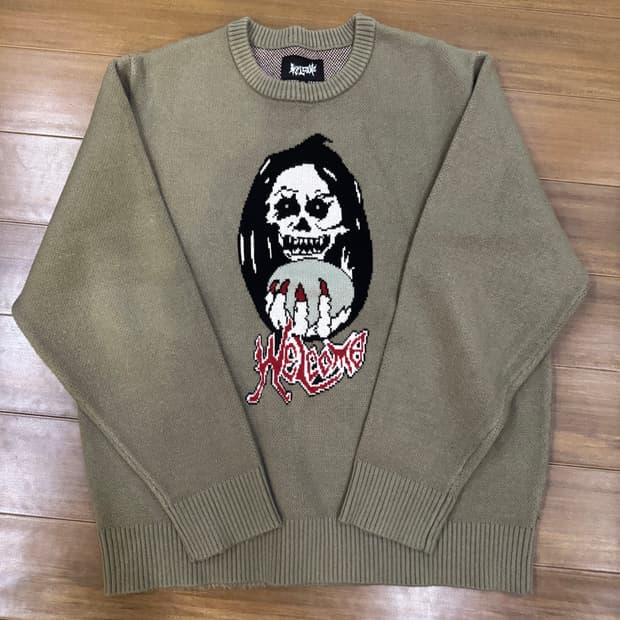 웰컴 스케이트 스컬 니트 xl 