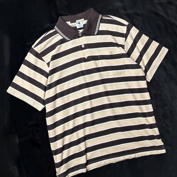 일본빈티지 스트라이프 카라티셔츠