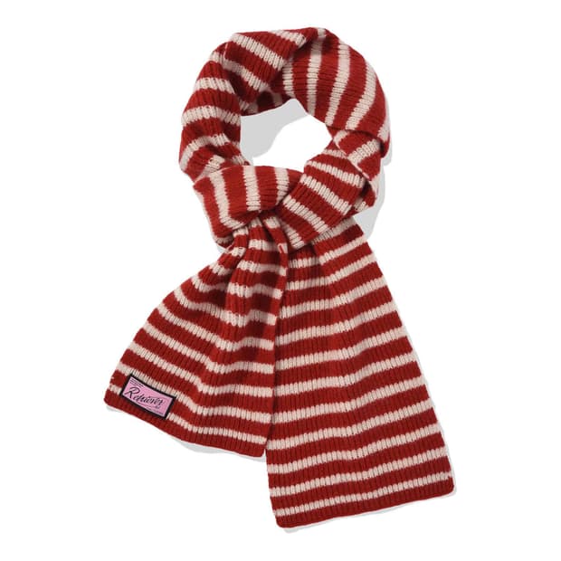 리트리버클럽 스트라이프 머플러 레드