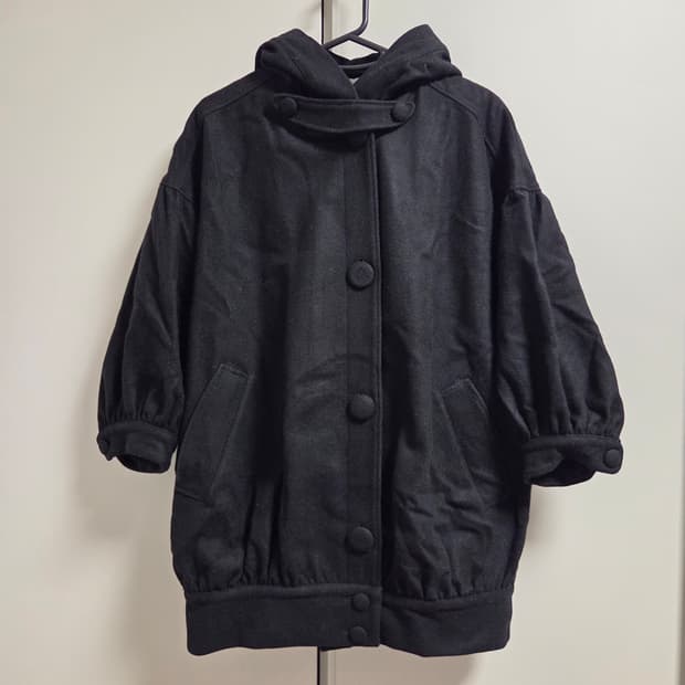 Nano Universe 오버핏 후드 울혼방 코트 자켓 S