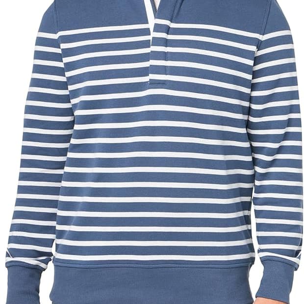 브룩스브라더스 마리너 스트라이프 하프집업 스웨터 