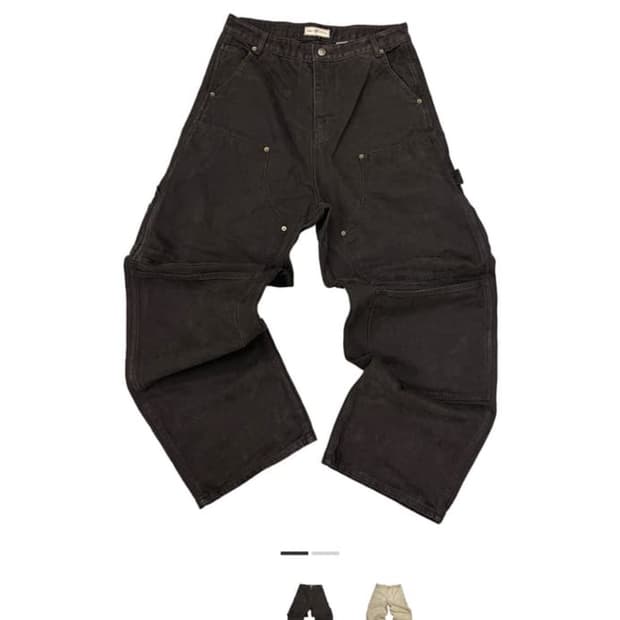 아오이로 커티드 더블니 팬츠 블랙 펄 1사이즈