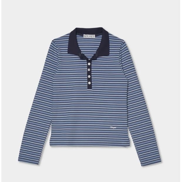마그넷 아카이브 stripe pk t-shirt Blue