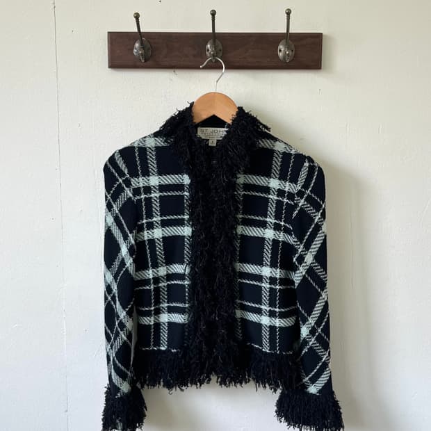 ST. JOHN 테슬 트위드 자켓 